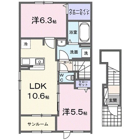 黒江駅 徒歩13分 2階の物件間取画像